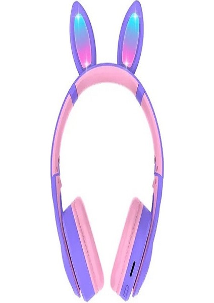 Bugs Bunny Tavşan Kulaklık Bluetooth Mikrofonlu Renkli LED Işıklı Rabbit Kulaklık fırsatları