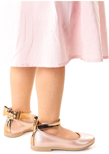 Ankle Vakko Cırtlı Kız Çocuk Fiyonklu Babet Ayakkabı Bilekten Bağlamalı fırsatları