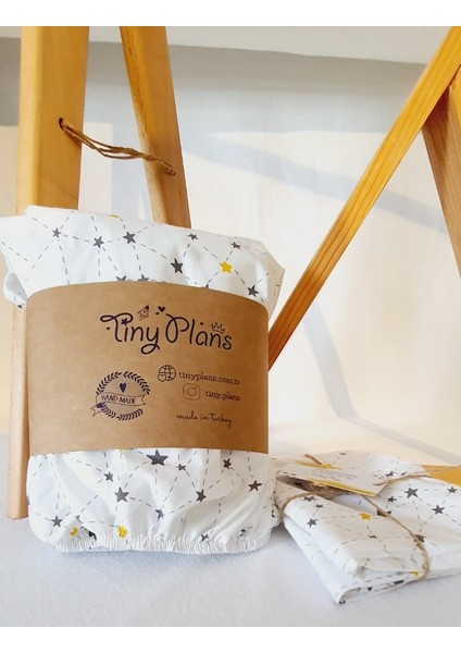 %100 Pamuklu Yıldız Desen Lastikli Bebek & Çocuk Çarşaf - Yastık Kılıfı Takımı fiyatları