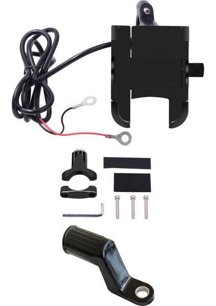 Motosiklet Telefon Tutucu USB Şarjlı Alüminyum Alaşım Gidon ve Ayna Bağlantılı indirimleri