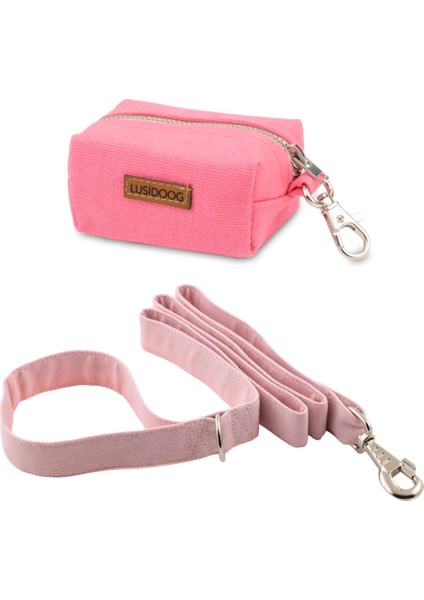 Açık Pembe Köpek Kaka Poşeti Çantası ve Gezdirme Kayış Seti