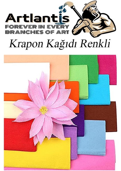 Krapon Kağıdı 10 Renk 50X200 cm 1 Paket Grapon Kağıdı Karışık Renkli 10'lu Okul Sınıf Kreş