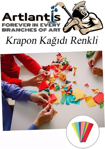 Krapon Kağıdı 10 Renk 50X200 cm 1 Paket Grapon Kağıdı Karışık Renkli 10'lu Okul Sınıf Kreş