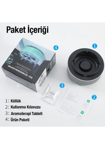 Akıllı Küllük Duman Temizleyici Duman Emici Hava Temizleme Özellikli Kül Tablası Aroma Koku Yayıcı