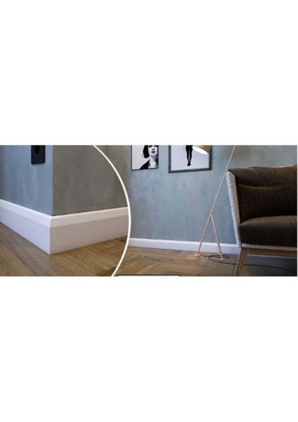 By Istanbul Yalı Serisi Lake Saten Beyaz Pvc Kaplama Süpürgelik 10CM Bergama Serisi Pvc Bergama