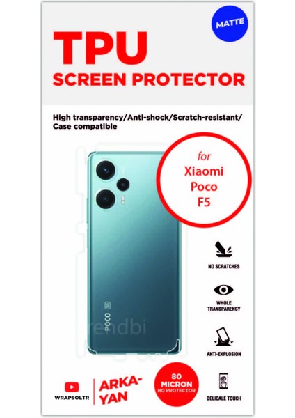 Xiaomi Poco F5 Tpu Mat Arka Yan Koruyucu Film
