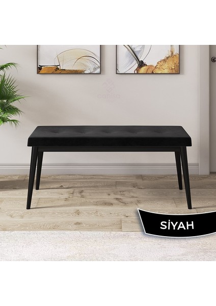 Concept Jul Serisi 80X132 Açılabilir Siyah Mermer Desen Mutfak Masa Takımı 4 Sandalye ve 1 Bench