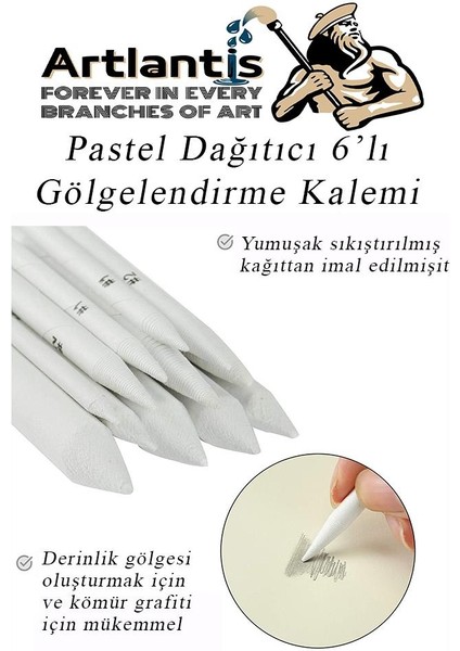 Pastel Dağıtıcı Gölgelendirme Kalemi 6 Adet