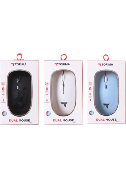 Tm-12 Ergonomik Rgb Işıklı Kablosuz Beyaz Optik Mouse