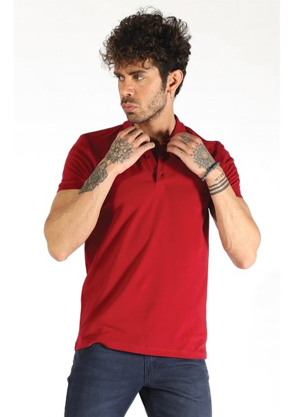 Yeni Ets 1821 Polo Yaka Tişört/bordo/s