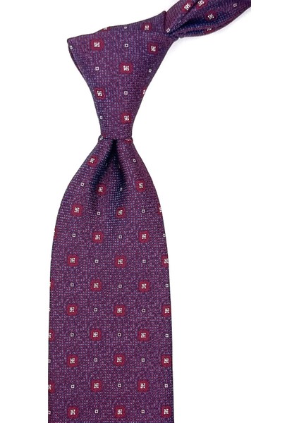 Bordo Küçük Desen Mendilli Klasik Kravat KK11893