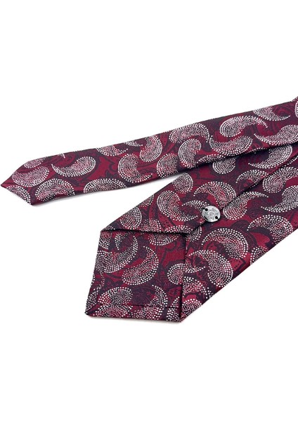 Bordo Şal Desen Mendilli Klasik Kravat KK11856 modelleri