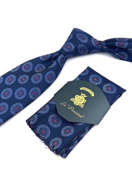 Lacivert Puantiye Desen Mendilli Klasik Kravat KK11811 fiyatları