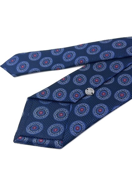 Lacivert Puantiye Desen Mendilli Klasik Kravat KK11811 modelleri
