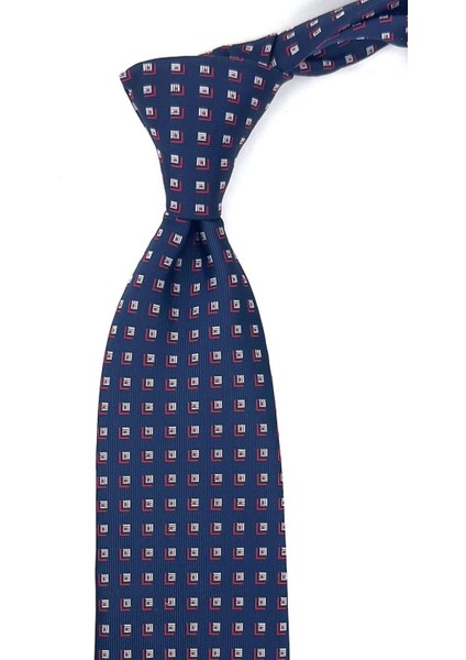 Lacivert Küçük Desen Mendilli Klasik Kravat KK11847