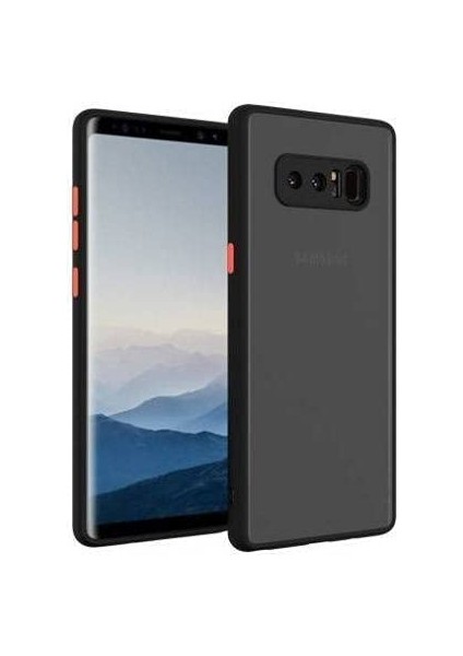 Samsung Galaxy Note 8 Kılıf Mat Parmak Izi Yapmaz Kamera Korumalı Renkli Tuşlu Sert Silikon