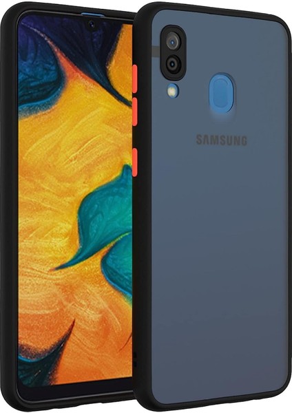 Samsung Galaxy A20 Kılıf Mat Parmak Izi Yapmaz Kamera Korumalı Renkli Tuşlu Sert Silikon