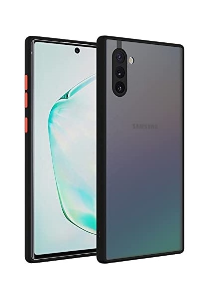 Samsung Galaxy Note 10 Kılıf Mat Parmak Izi Yapmaz Kamera Korumalı Renkli Tuşlu Sert Silikon