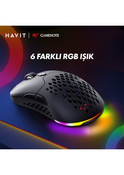 Gamenote MS963WB Rgb Wireless Kablosuz Modüler Profesyonel Gaming Mouse