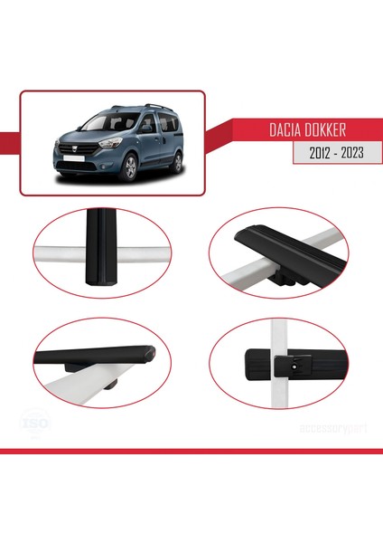 Dacia Dokker 2012 ve Sonrası ile Uyumlu Basıc Model Ara Atkı Tavan Barı Siyah 3 Adet fırsatları