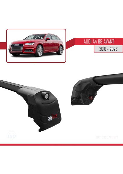 Audi A4 (B9) Avant 2016 ve Sonrası ile Uyumlu Ace-2 Ara Atkı Tavan Barı Siyah