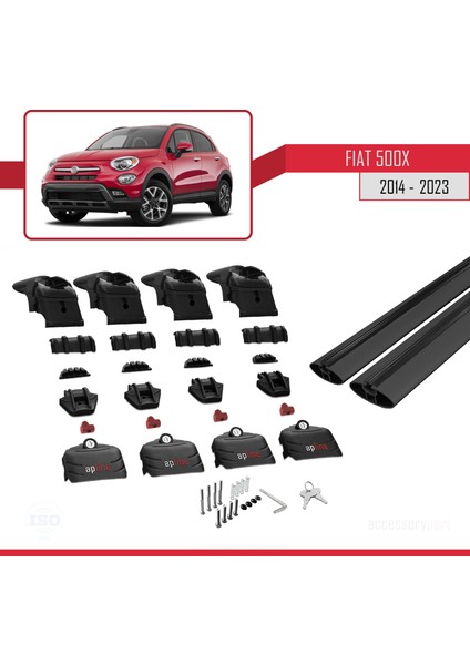 Fiat 500X 2014 ve Sonrası ile Uyumlu Ace-2 Ara Atkı Tavan Barı Siyah indirimleri