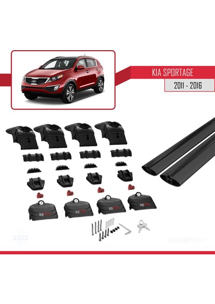 Kia Sportage (Sl) 2011-2016 Arası ile Uyumlu Ace-2 Ara Atkı Tavan Barı Siyah indirimleri