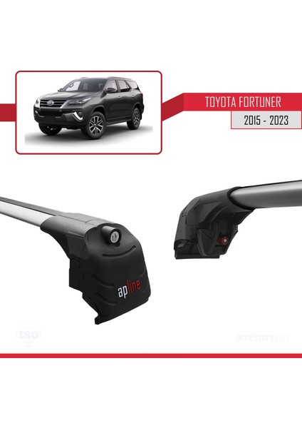 Toyota Fortuner (AN160) 2015 ve Sonrası ile Uyumlu Ace-2 Ara Atkı Tavan Barı Gri fırsatları