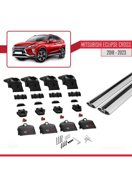 Mitsubishi Eclipse Cross (Gk) 2018 ve Sonrası ile Uyumlu Ace-2 Ara Atkı Tavan Barı Gri