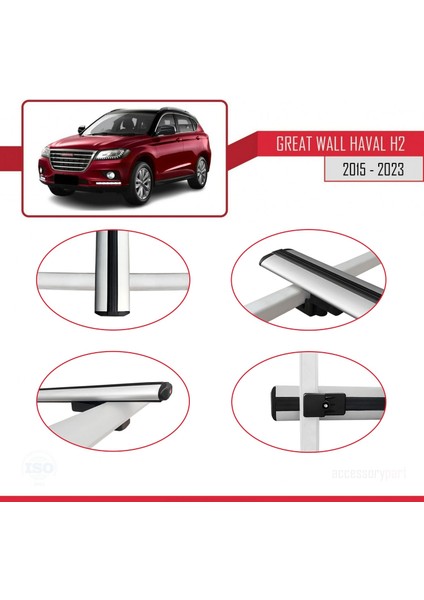 Great Wall Haval H2 2015 ve Sonrası ile Uyumlu Basıc Model Ara Atkı Tavan Barı Gri 3 Adet fırsatları