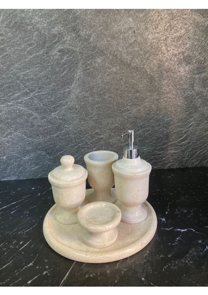 Traverten Saray Dizayn 5'li Banyo Seti