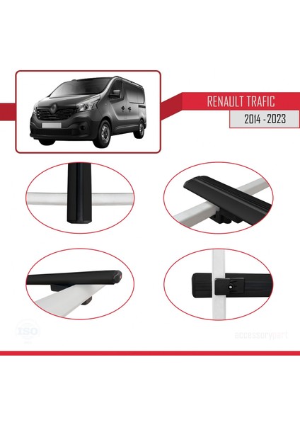 Renault Trafic 2014 ve Sonrası ile Uyumlu Basıc Model Ara Atkı Tavan Barı Siyah 3 Adet fırsatları