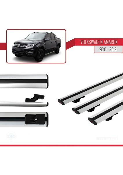 Volkswagen Amarok 2010-2016 Arası ile Uyumlu Basıc Model Ara Atkı Tavan Barı Gri 3 Adet modelleri