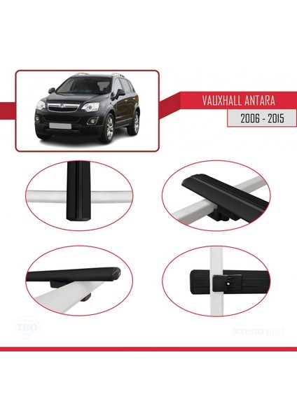 Vauxhall Antara 2006-2015 Arası ile Uyumlu Basıc Model Ara Atkı Tavan Barı Siyah 3 Adet