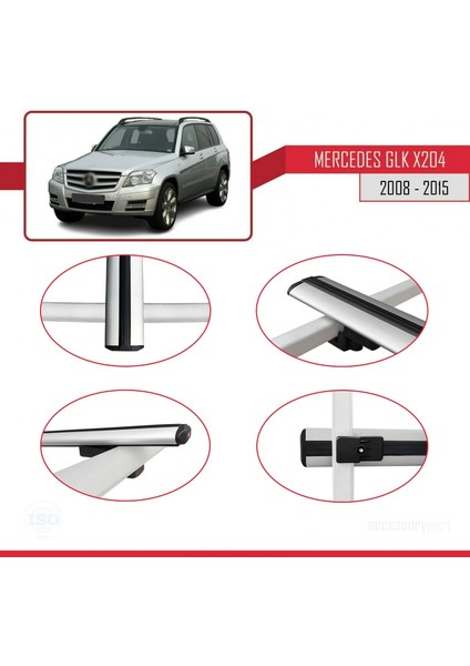 Mercedes Glk Class (X204) 2008-2015 Arası ile Uyumlu Basıc Model Ara Atkı Tavan Barı Gri 3 Adet fırsatları