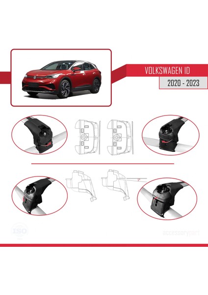 Volkswagen Id 2020 ve Sonrası ile Uyumlu Ace-2 Ara Atkı Tavan Barı Gri indirimleri