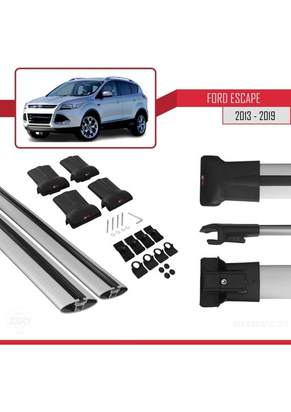 Ford Escape 2013-2019 Arası ile Uyumlu Fly Model Ara Atkı Tavan Barı Gri