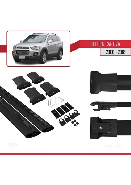 Holden Captiva 2006-2018 Arası ile Uyumlu Fly Model Ara Atkı Tavan Barı Siyah indirimleri