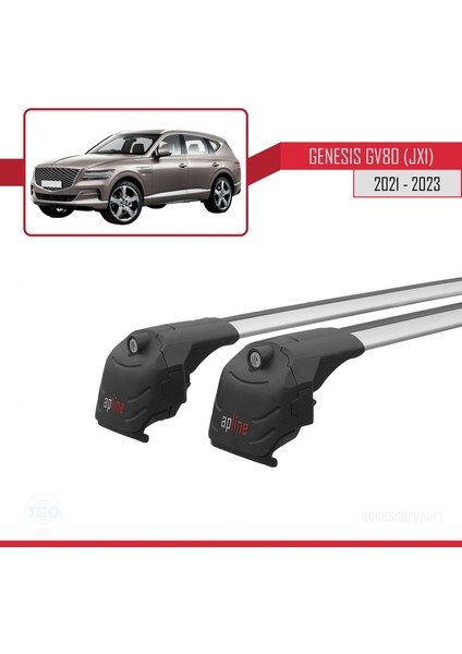Genesis GV80 (Jx1) 2021 ve Sonrası ile Uyumlu Ace-2 Ara Atkı Tavan Barı Gri modelleri