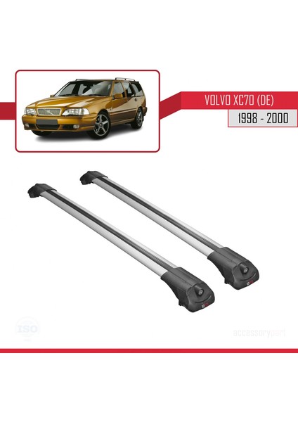 Volvo XC70 (De) 1998-2000 Arası ile Uyumlu Ace-1 Ara Atkı Tavan Barı Gri modelleri