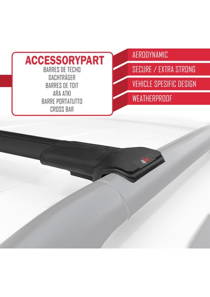 Mitsubishi L200 V 2015-2023 Arası ile Uyumlu FLY Model Ara Atkı Tavan Barı Siyah 2 Adet