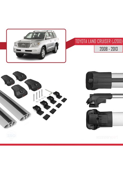 Toyota Land Cruiser (J200) 2008-2021 Arası ile Uyumlu Ace-1 Ara Atkı Tavan Barı Gri indirimleri