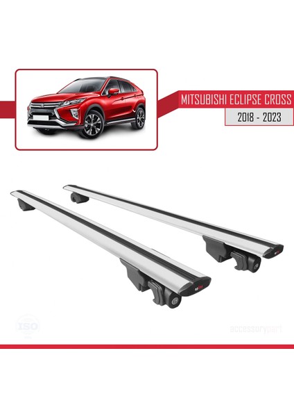Mitsubishi Eclipse Cross (Gk) 2018 ve Sonrası ile Uyumlu Hook Model Anahtar Kilitli Ara Atkı Tavan Barı Gri fırsatları