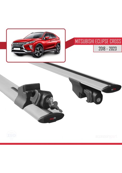 Mitsubishi Eclipse Cross (Gk) 2018 ve Sonrası ile Uyumlu Hook Model Anahtar Kilitli Ara Atkı Tavan Barı Gri indirimleri