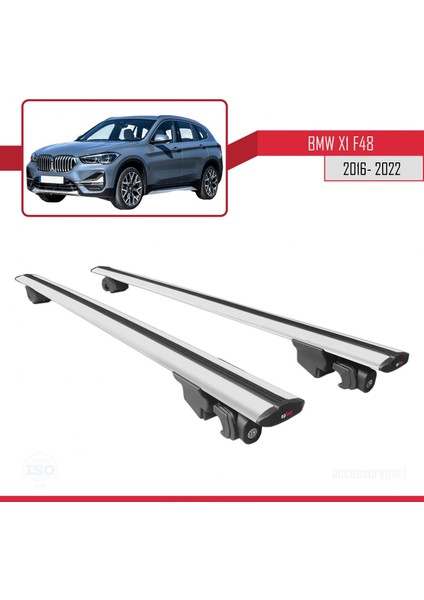 Bmw X1 (F48) 2016-2022 Arası ile Uyumlu Hook Model Anahtar Kilitli Ara Atkı Tavan Barı Gri fırsatları