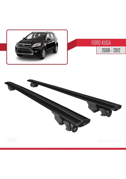 Ford Kuga 2008-2012 Arası ile Uyumlu Hook Model Anahtar Kilitli Ara Atkı Tavan Barı Siyah fırsatları