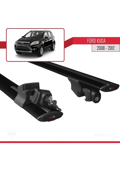 Ford Kuga 2008-2012 Arası ile Uyumlu Hook Model Anahtar Kilitli Ara Atkı Tavan Barı Siyah indirimleri