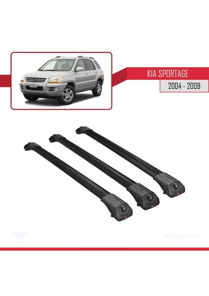 Kia Sportage 2004-2009 Arası ile Uyumlu Ace-1 Ara Atkı Tavan Barı Siyah 3 Adet Bar modelleri