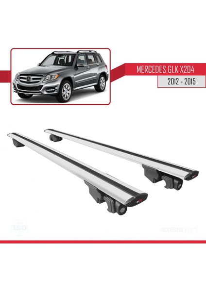 Mercedes Glk 2012-2015 Arası ile Uyumlu Hook Model Anahtar Kilitli Ara Atkı Tavan Barı Gri fırsatları