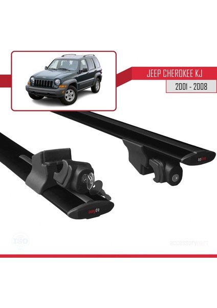 Jeep Cherokee (Kj) 2001-2008 Arası ile Uyumlu Hook Model Anahtar Kilitli Ara Atkı Tavan Barı Siyah indirimleri